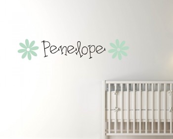 Customised Name with Flowers  Wall Decal For Nursery